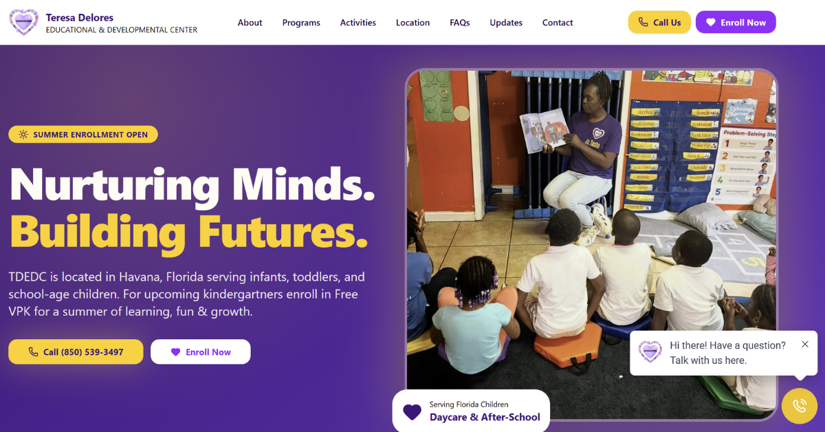 Teresa Delores Educational & Developmental Center website design