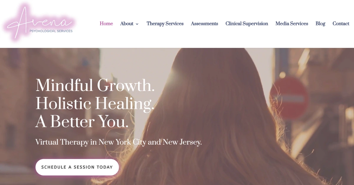 Avena Psychological Services website design
