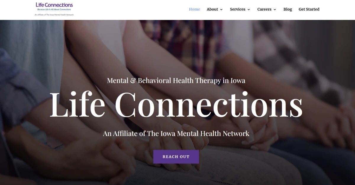 Life Connections Iowa website design